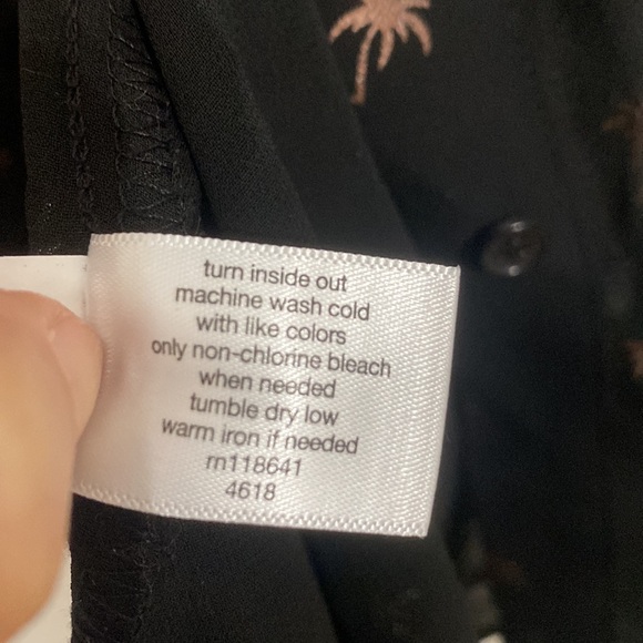 Lane Bryant Womens Sheer Palm Trees Blouse 14/16 Black Long Sleeve Drapey Ladies - Picture 12 of 15